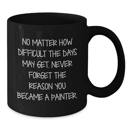 Funny Painter Gifts from Men for Painter Friends on Birthday Unique Black Coffee Mugs with Inspirational Quote Never Forget The Reason You Became A Painter - Additional