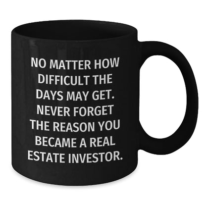 Real Estate Investor Funny Quote Birthday Unique Gift, Gifts from Family to Real Estate Investor, Funny Quote Black Coffee Mug, Gift for Real Estate Investor Men, Motivational Mug - Additional