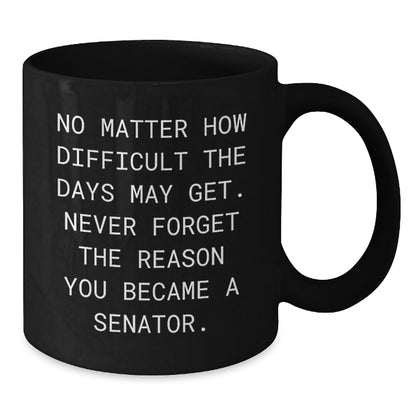 Funny Senator Black Coffee Mug Gifts for Him from Men, Birthday Unique Gifts, Inspirational Motivation - Additional