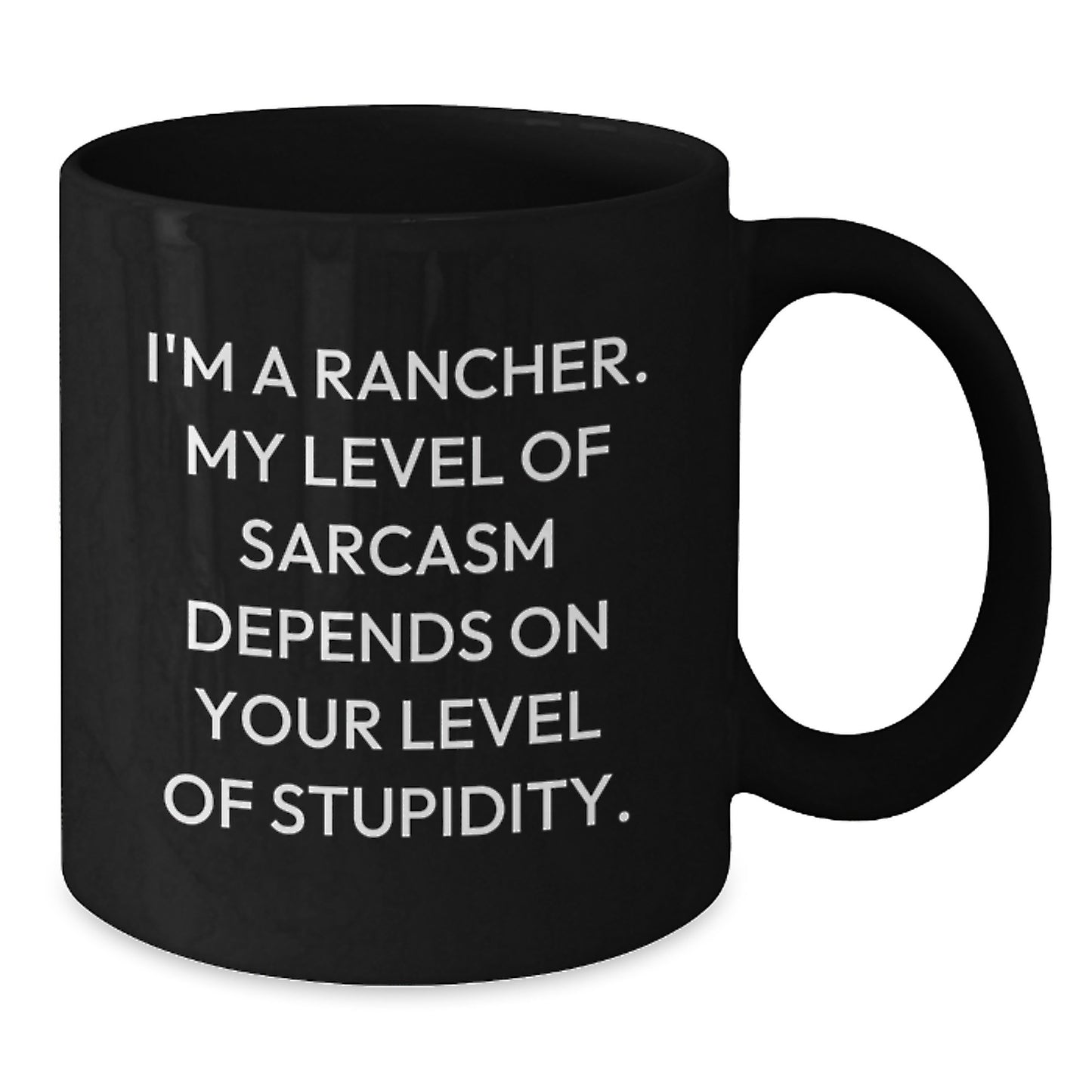 Funny Rancher Gifts from Family, Valentine's Unique Mugs for Men, Sarcasm Level Black Coffee Mug - Additional