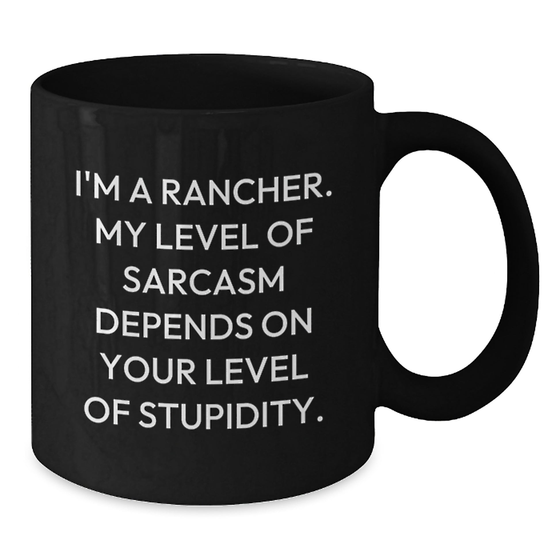 Funny Rancher Gifts from Family, Valentine's Unique Mugs for Men, Sarcasm Level Black Coffee Mug - Additional