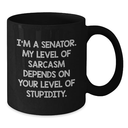 Senator Black Coffee Mug with Funny Quote, Senator for Mom, Gifts from Men to Women, Unique Gifts for Senator Friends on Mother's Day - Additional