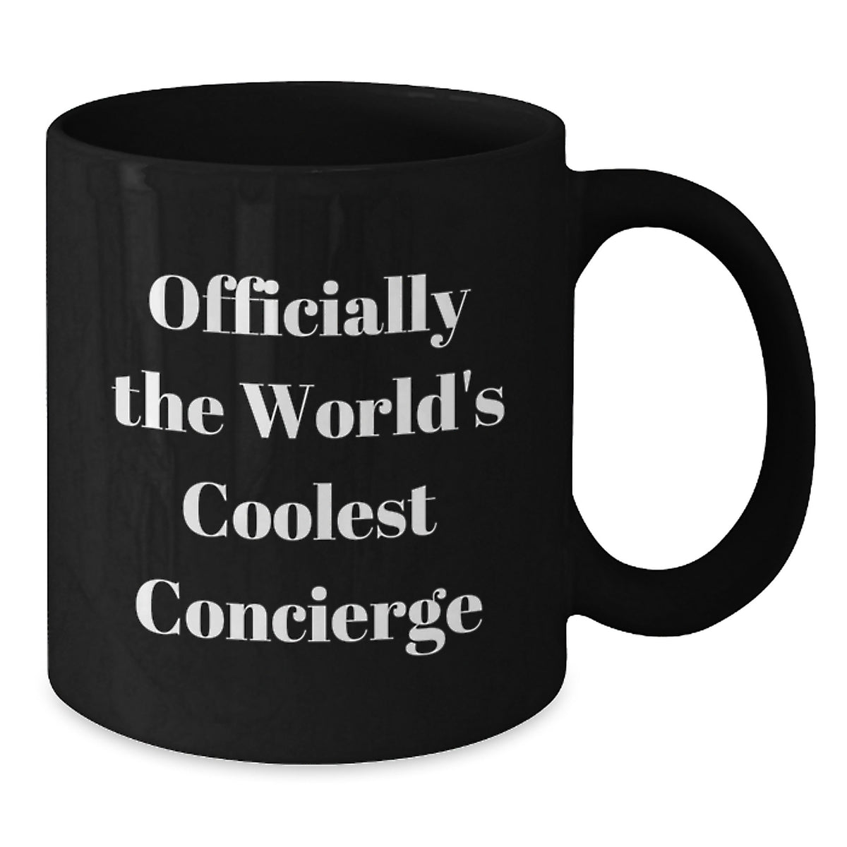 Gifts from Men for Officially The World's Coolest Concierge - Funny Black Coffee Mug for Mother's Day Unique Gifts for Women - Additional