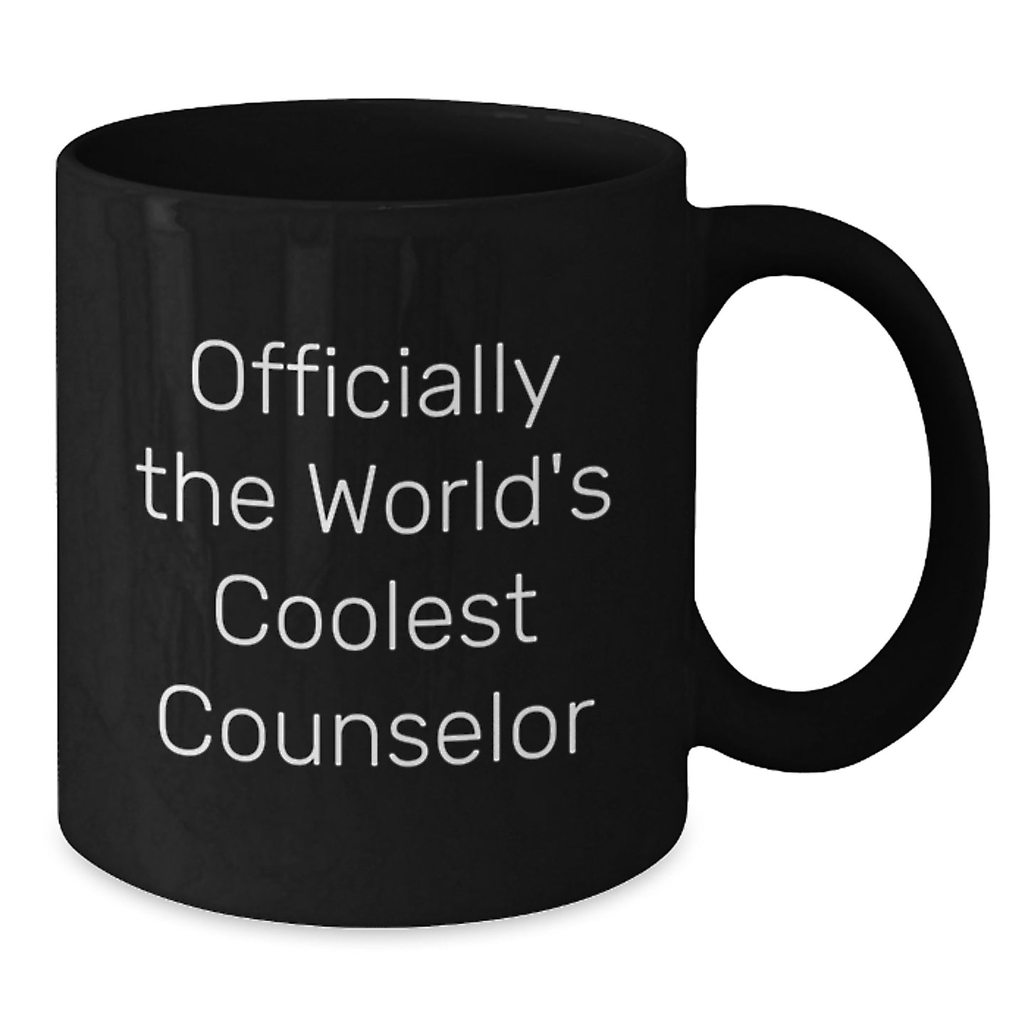 Funny Counselor Gifts from Friends - Officially The World's Coolest Counselor Black Coffee Mug for Birthday Unique Gifts - Additional