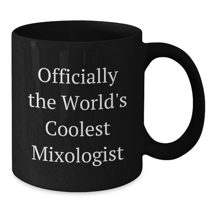 Funny Mixologist Gifts from Dad for World's Coolest Barista, Black Coffee Mug, Father's Day Unique - Additional