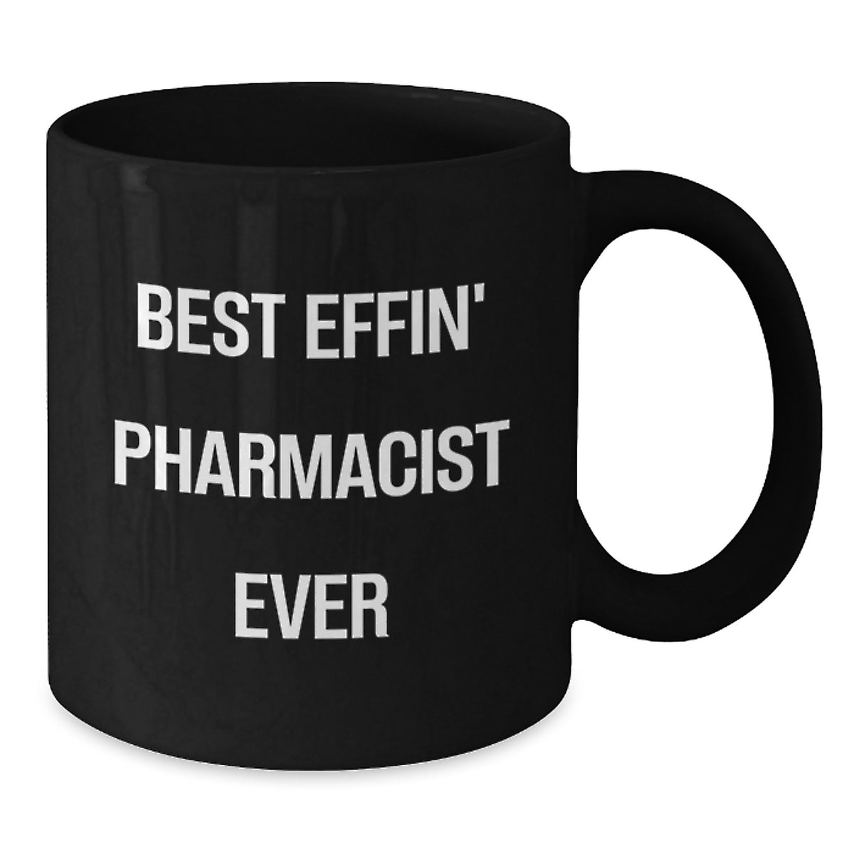Funny Pharmacist Gifts for Men from Friends, Best Effin' Pharmacist Ever Black Coffee Mug, Birthday Unique Presents - Additional