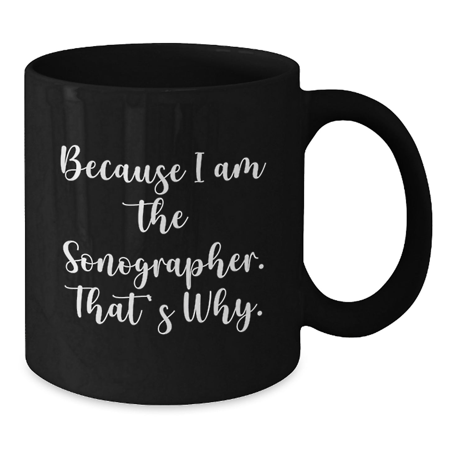 Sonographer Keepsake Black Coffee Mug for Him Birthday Gift Ceramic 11oz - Additional