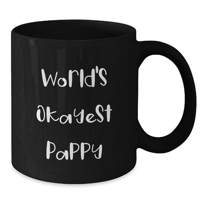 Humorous Coffee Mug Gift for Friends - World's Okayest Pappy Novelty - Additional