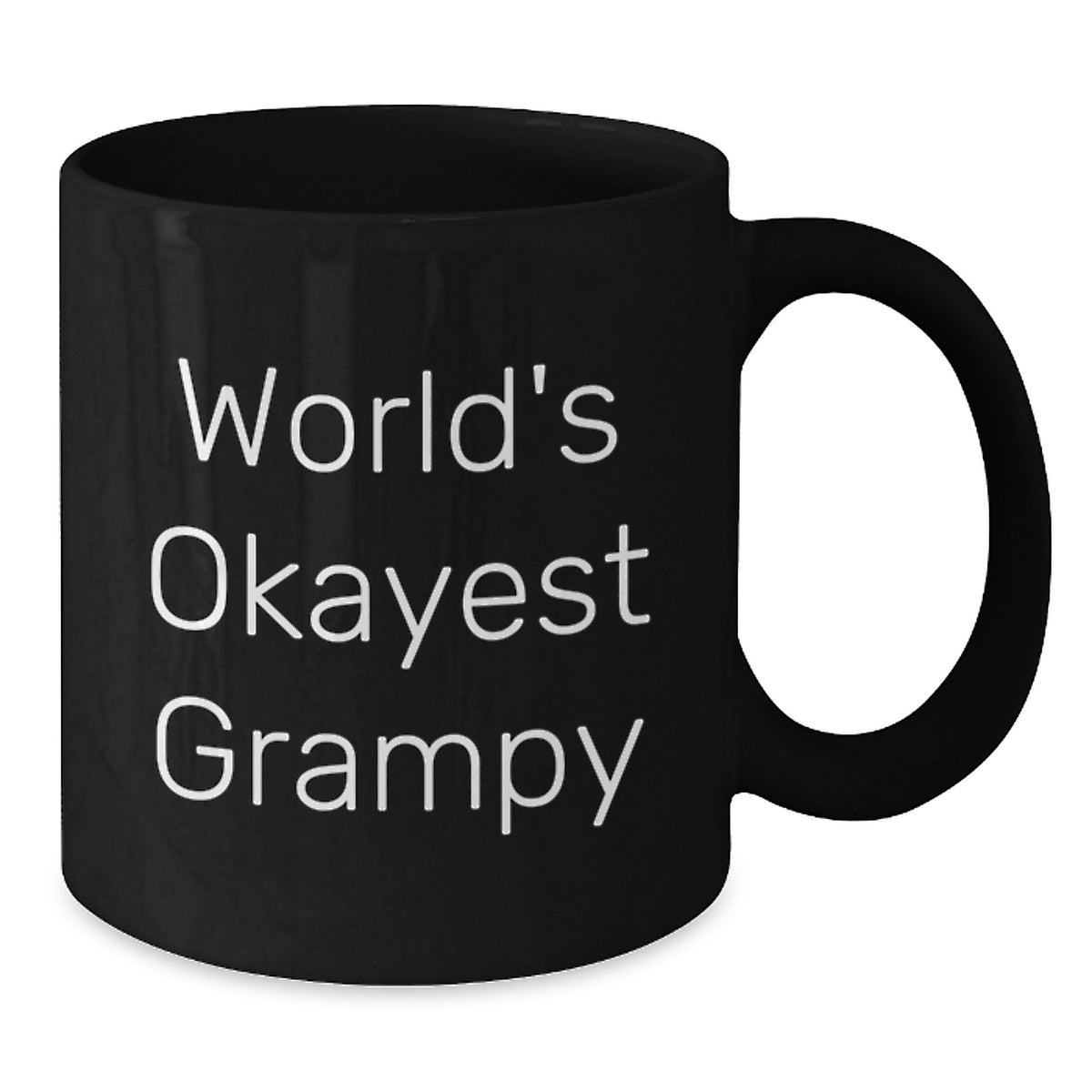 Grampy Gift for Him - World's Okayest Grampy Keepsake Black Coffee Mug - Additional