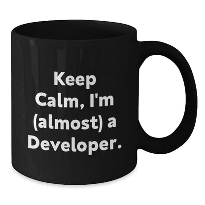 Christmas Gift for Her - Keep Calm, I'm (Almost) A Developer Present - Additional