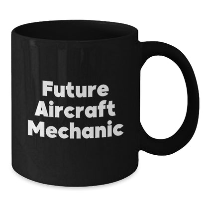 Funny Quirks of Future Aircraft Mechanic Gifts for Men, Graduation Unique Gifts from Friends, Black Coffee Mug - Additional