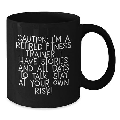 Fitness Trainer Humor Gifts for Men from Family - Funny Black Coffee Mug for Graduation - Additional
