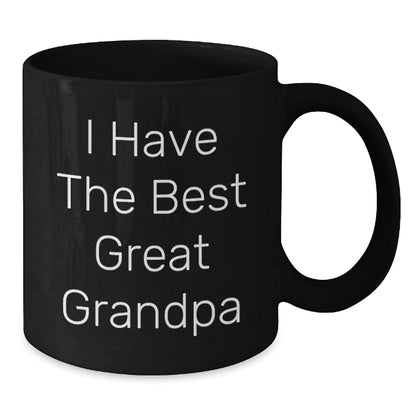 Funny Grandpa Gifts, I Have The Best Great Grandpa, Black Coffee Mug for Graduation, Gifts from Family to Grandpa, Unique Graduation Presents - Additional