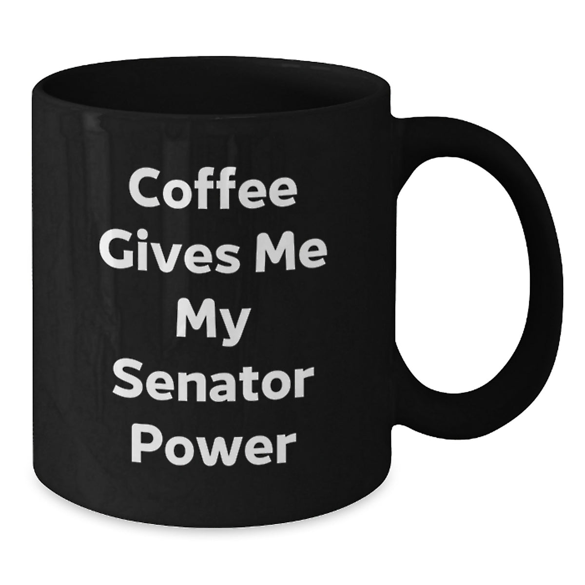 Funny Gifts for Senator Friends from Men, Black Coffee Mug Quote Says 'Coffee Gives Me My Senator Power', Christmas Unique - Additional