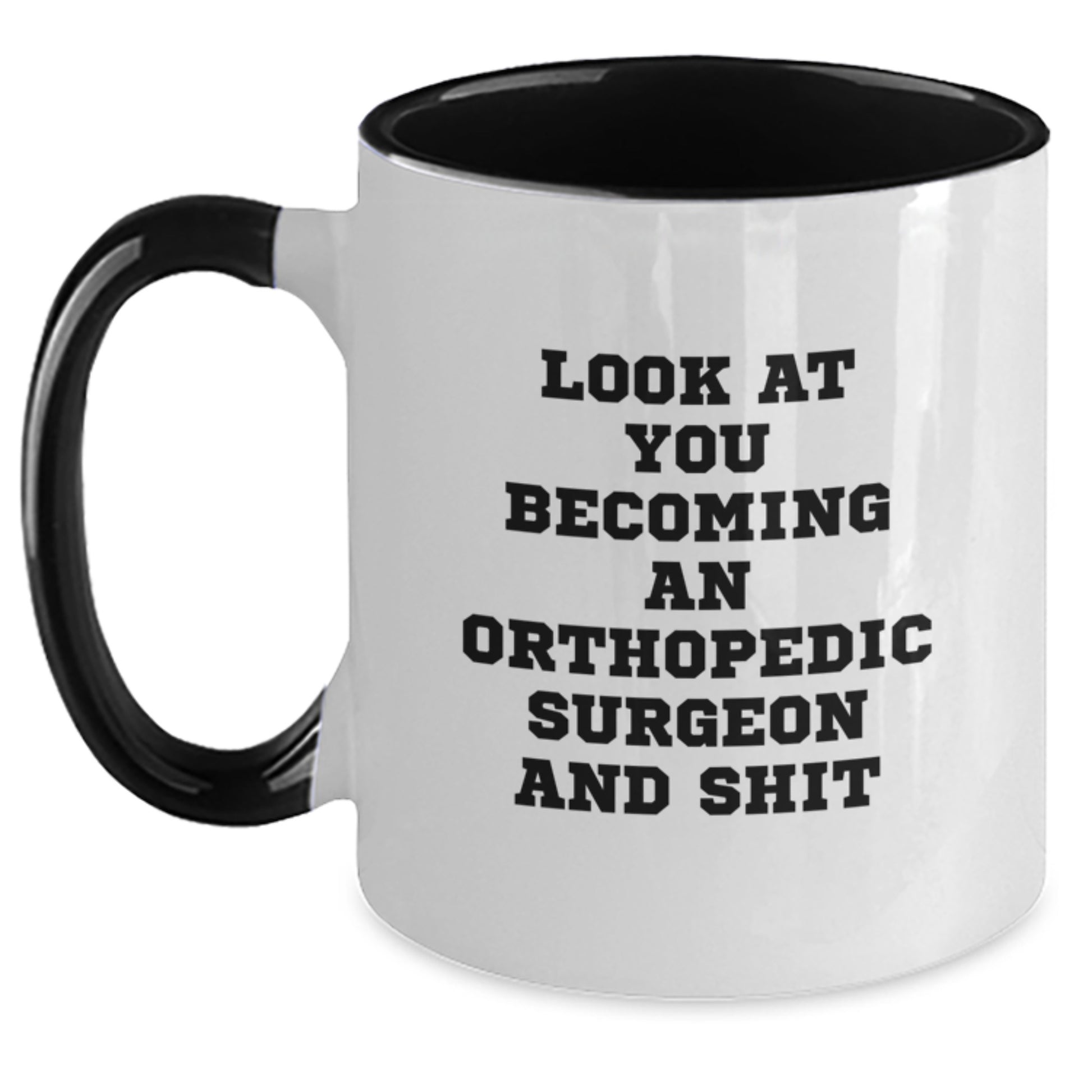 Funny Orthopedic Surgeon Gifts for Men or Women, Two Tone Coffee Mugs with Inspirational Quote, Christmas Unique Items from Friends or Family - Main