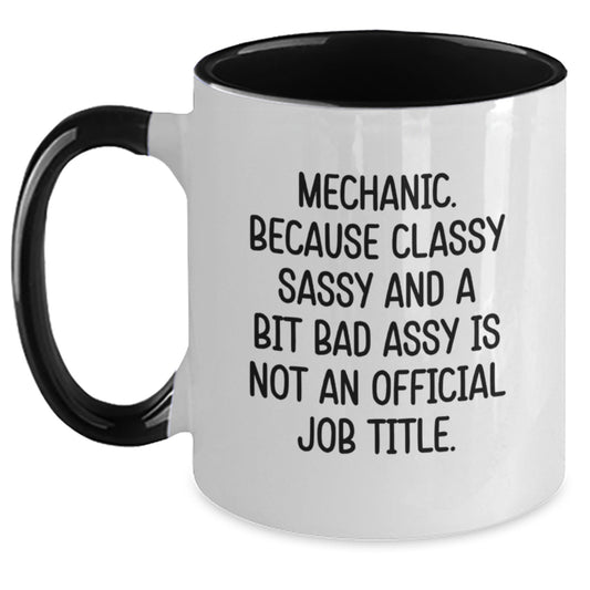 Funny Mechanic Christmas Unique Gifts, Two Tone Coffee Mugs for Men, Women, Friends, Coworkers, Family - Gifts from Mechanic Enthusiasts - Main
