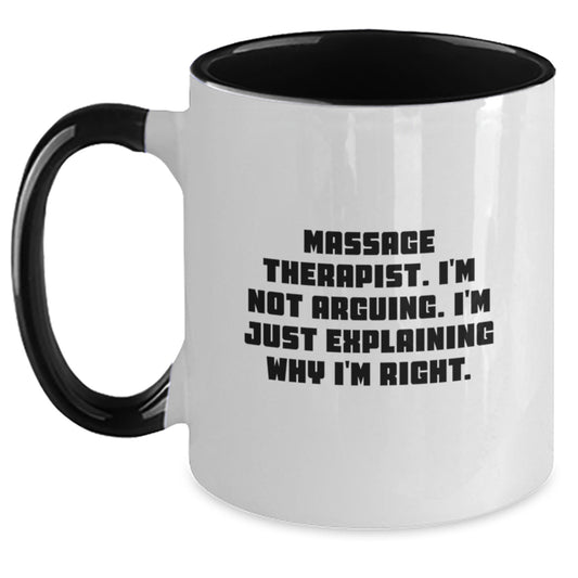 Funny Massage Therapist Gifts from Men to Massage Therapist, Funny Two Tone Coffee Mugs, Christmas Unique Gifts for Massage Therapist - Main