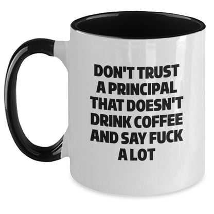 Funny Principal Two Tone Coffee Mugs Gifts from Friends for Principal Birthday Unique Gifts - Main