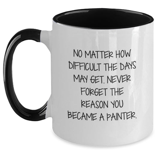 Inspirational Gifts for Painter Friends from Family Two Tone Coffee Mug for Painter Enthusiasts - Funny Birthday Unique Gift - Main