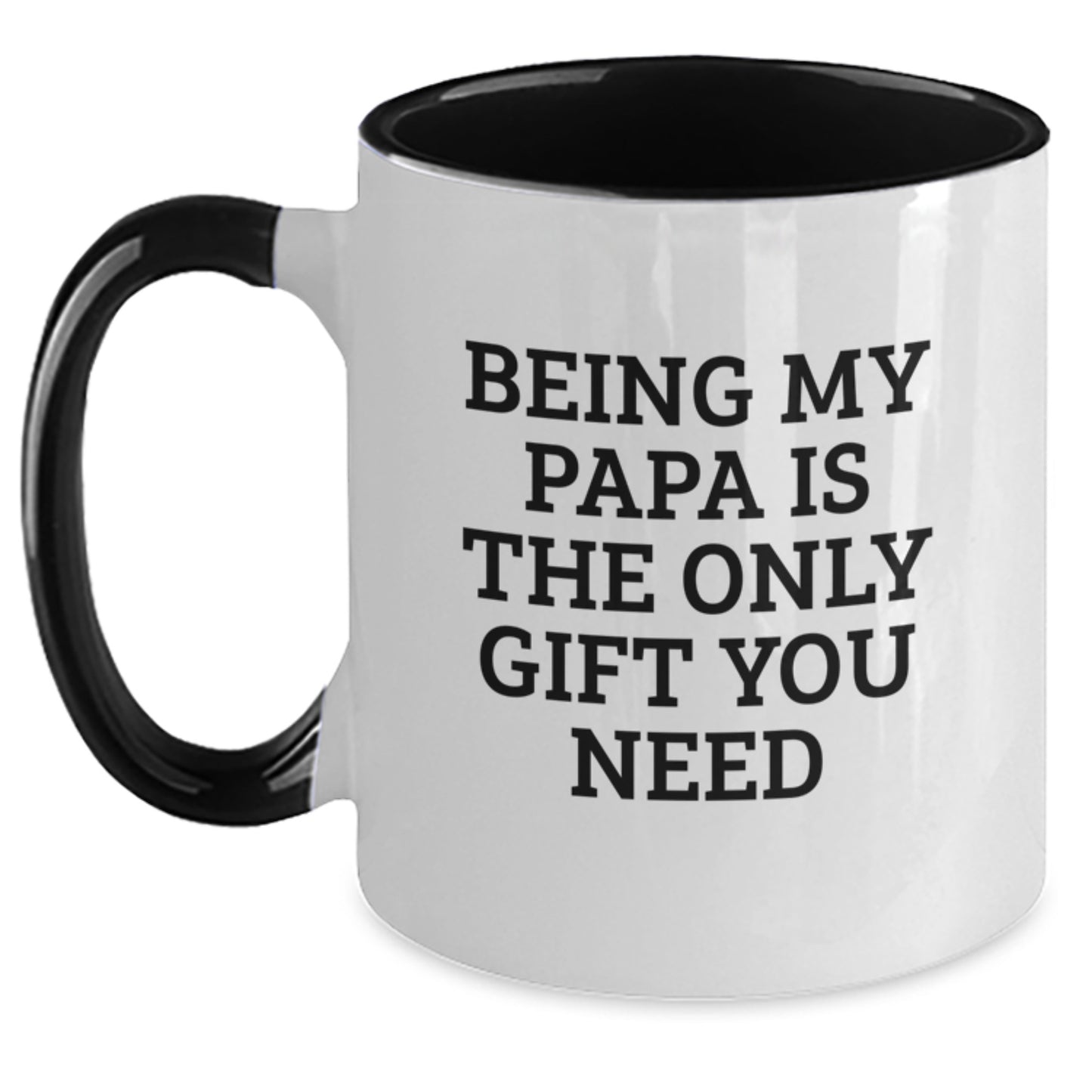 Funny Papa Gifts for Men, Christmas Unique Two Tone Coffee Mugs with Quote 'Being My Papa Is The Only Gift You Need', Gifts from Family to Papa - Main
