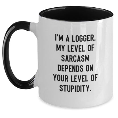 Funny Logger Gifts for Him, Birthday Unique Gifts from Family or Friends, I'm A Logger Two Tone Coffee Mug - Main