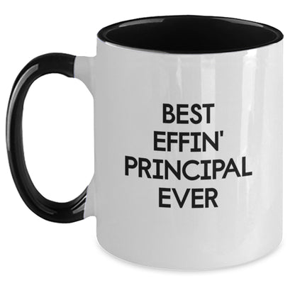 Funny Principal Gifts from Men to Principal - Best Effin' Principal Ever Two Tone Coffee Mug for Principal - Principal Teacher Gifts for Principal on Father's Day - Unique Principal Mug - Main