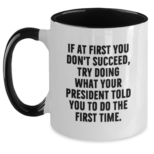Funny Gifts from President Enthusiasts, Cute Two Tone Coffee Mugs for Valentine's Unique Gifts - President Inspired Mugs - Main