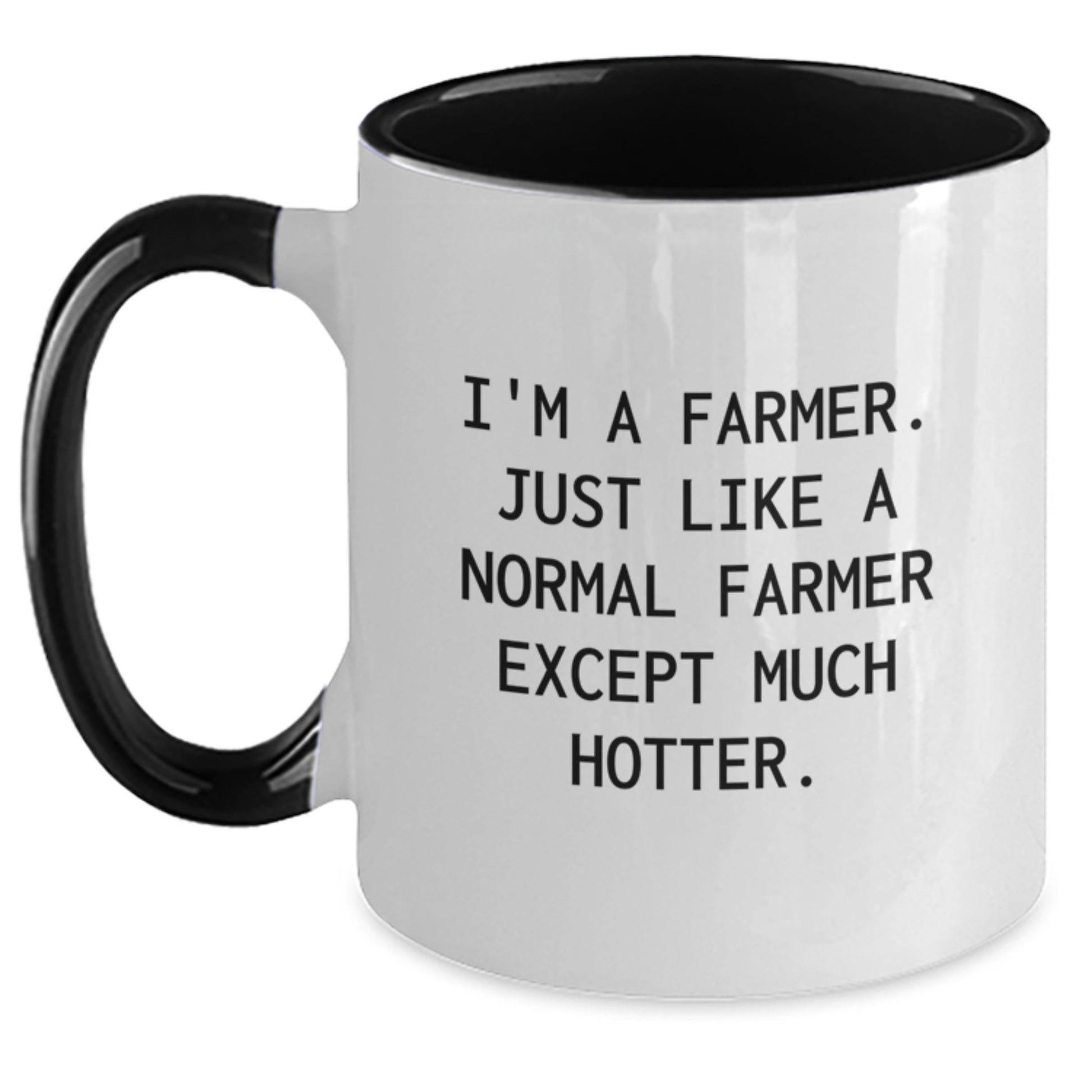 Farmer Gifts, Funny Quote, Two Tone Coffee Mug, Graduation Unique Gifts from Friends for Him, Her, or Family - Main