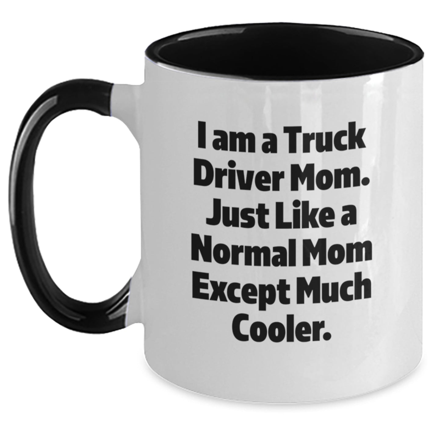 Birthday Gift for Her Truck Driver Mom Mug Present Black White Red Navy - Main