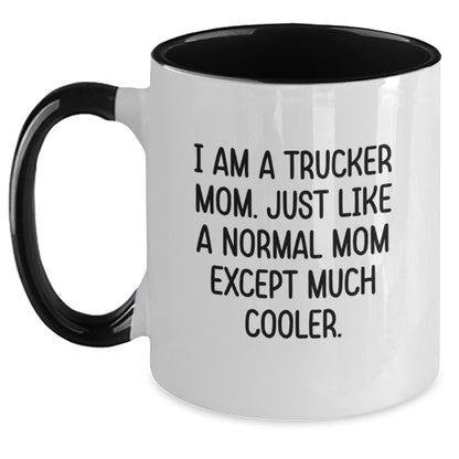 Trucker Mom Keepsake Mug for Him Birthday Gift Ceramic 11oz Red White - Main