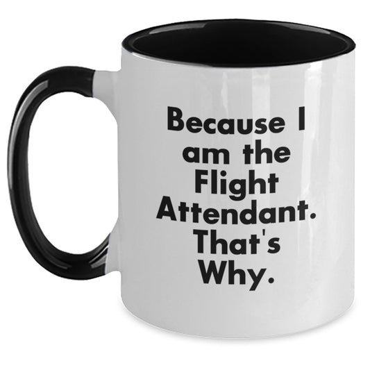 Funny Flight Attendant Gifts for Men Women Friends from Coworkers, Flight Attendant Two Tone Coffee Mug for Graduation Unique Gifts - Main
