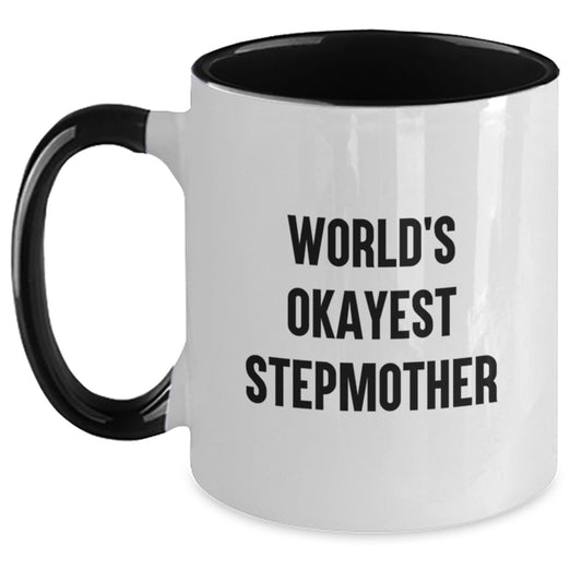 Stepmother Keepsake Mug for Him – Birthday Gift with World's Okayest - Main