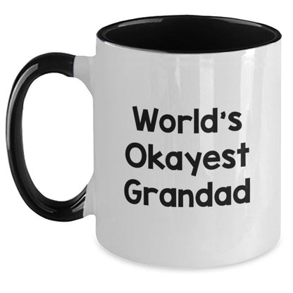 Grandad Gift for Him - World's Okayest Grandad Keepsake Two Tone Coffee - Main