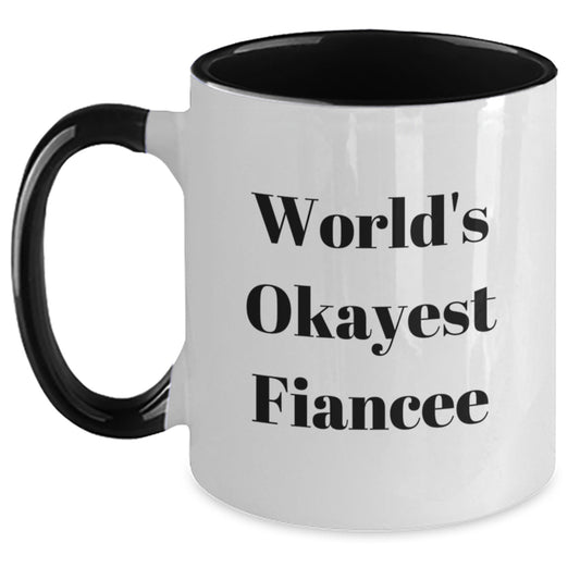 Funny Fiancee Gifts from Men to Fiancee, Two Tone Coffee Mug for Graduation Unique Gifts - Main