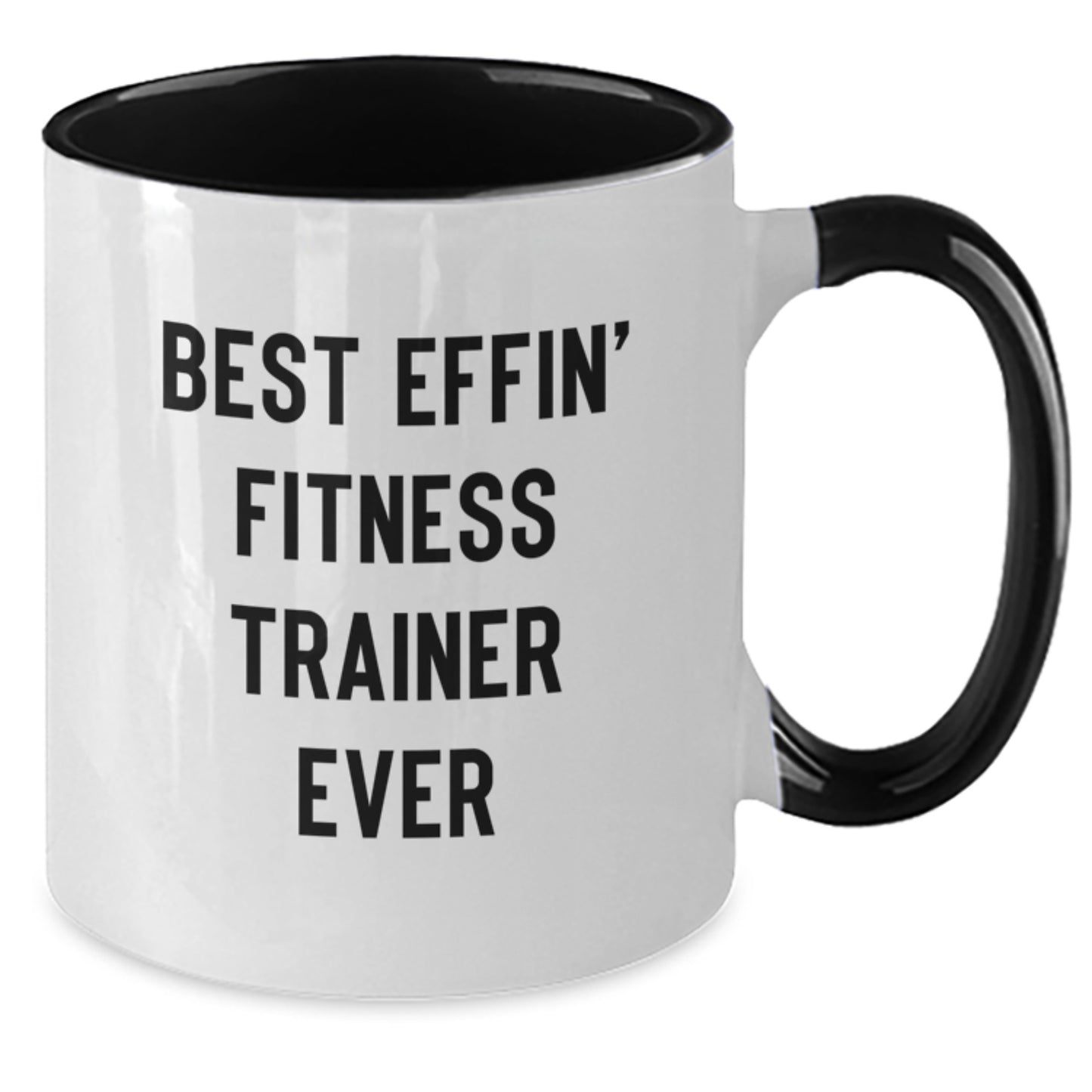 Funny Fitness Trainer Gifts from Men to Women, Fitness Trainer Two Tone Coffee Mug for Mother's Day, Best Effin' Fitness Trainer Ever, Inspirational Quote Coffee Mug, Gifts for Fitness Trainers - Additional