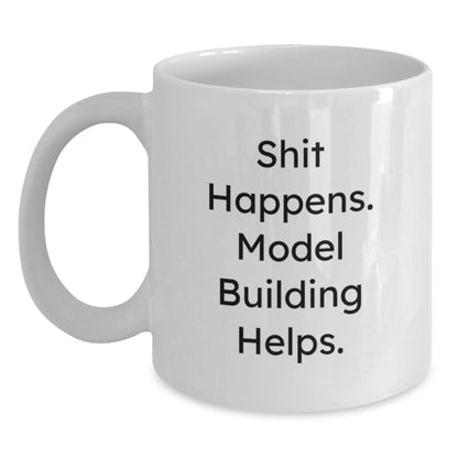 Funny Model Building Gifts from Friends for Christmas Unique Model Building Enthusiasts White Coffee Mug - Main