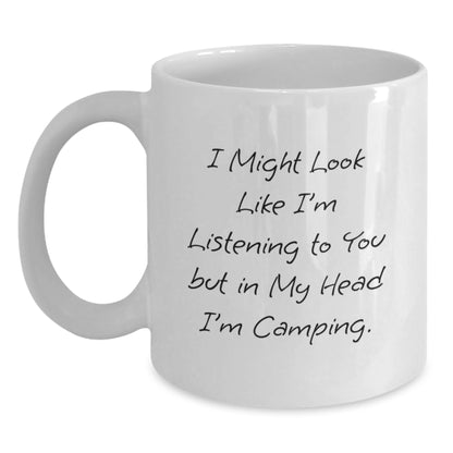 Camping Humor Gifts for Men from Family, Funny White Coffee Mug for Camping Lovers, 11oz or 15oz, Graduation Unique Gifts - Main