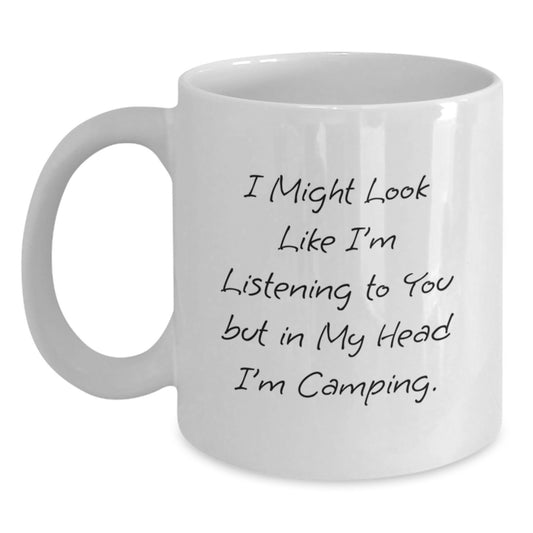 Camping Humor Gifts for Men from Family, Funny White Coffee Mug for Camping Lovers, 11oz or 15oz, Graduation Unique Gifts - Main