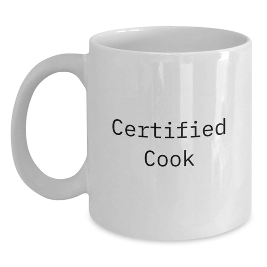 Funny Certified Cook Gifts for Men White Coffee Mug 11oz or 15oz, Perfect for Christmas Unique Presents from Friends and Family - Main