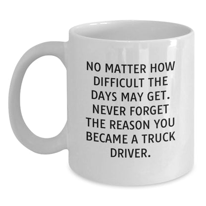 Funny Truck Driver Gifts from Family - White Coffee Mug for Truck Drivers with Inspirational Quote - Unique Mother's Day Unique Gifts for Men - Gifts for Truck Driver - Main