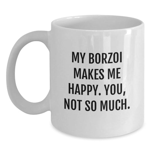 Funny Borzoi Dog Quote Gifts from Friends for Men, Women, and Family - White Coffee Mug - Main