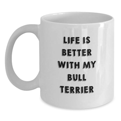 Funny Bull Terrier Dog Gifts from Family, White Coffee Mug for Bull Terrier Dog Lover, Birthday Unique Gifts for Friends - Main