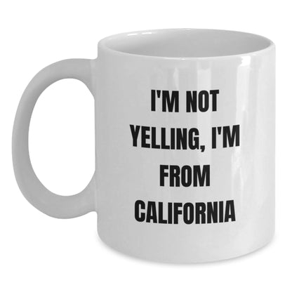 California Gifts for Men and Women - Funny White Coffee Mug for Birthday, Unique California-themed Mugs, Gifts from Friends for California Enthusiasts - Main