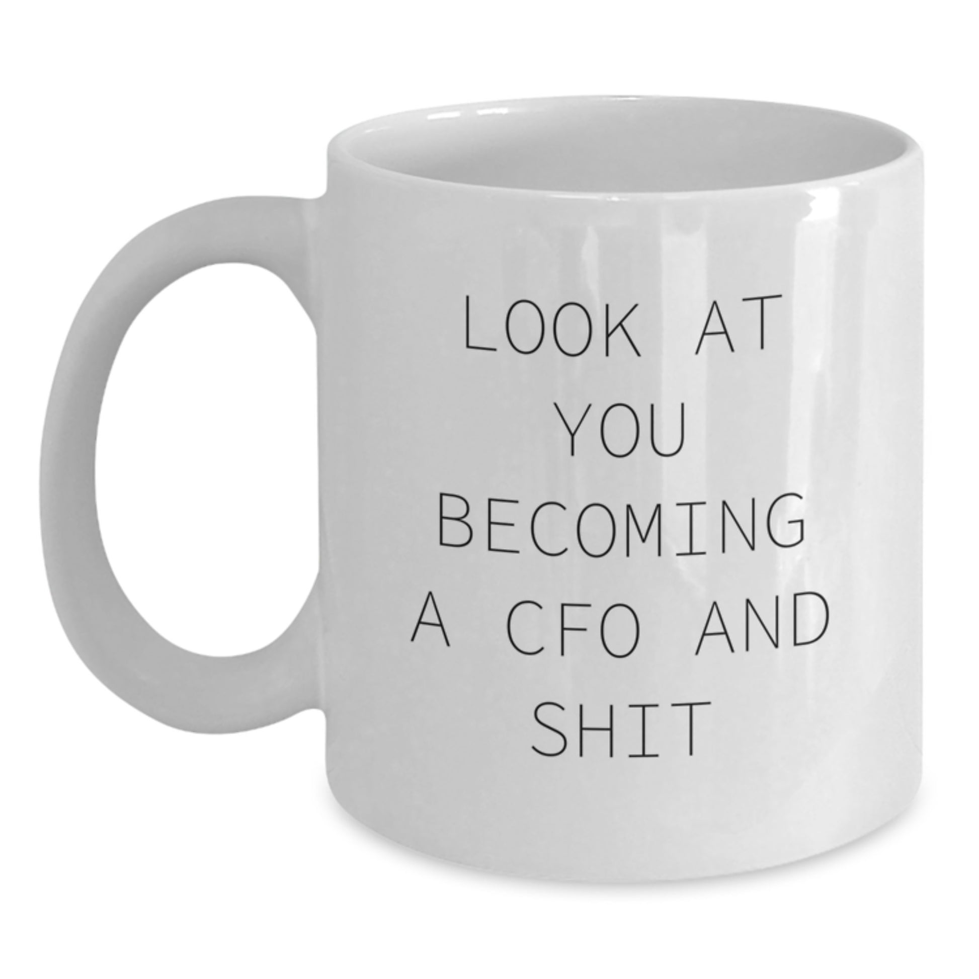 Funny CFO Gifts, Look At You Becoming A CFO And Shit, White Coffee Mug for Graduation, 11oz or 15oz, Ceramic, Gifts from Men to CFO, Unique Gifts for CFO, Funny Quotes for CFO - Main