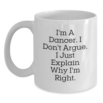 Funny Dancer Gifts for Him - White Coffee Mug - Christmas Unique Gifts from Men, Dancer Lover Friends - Main