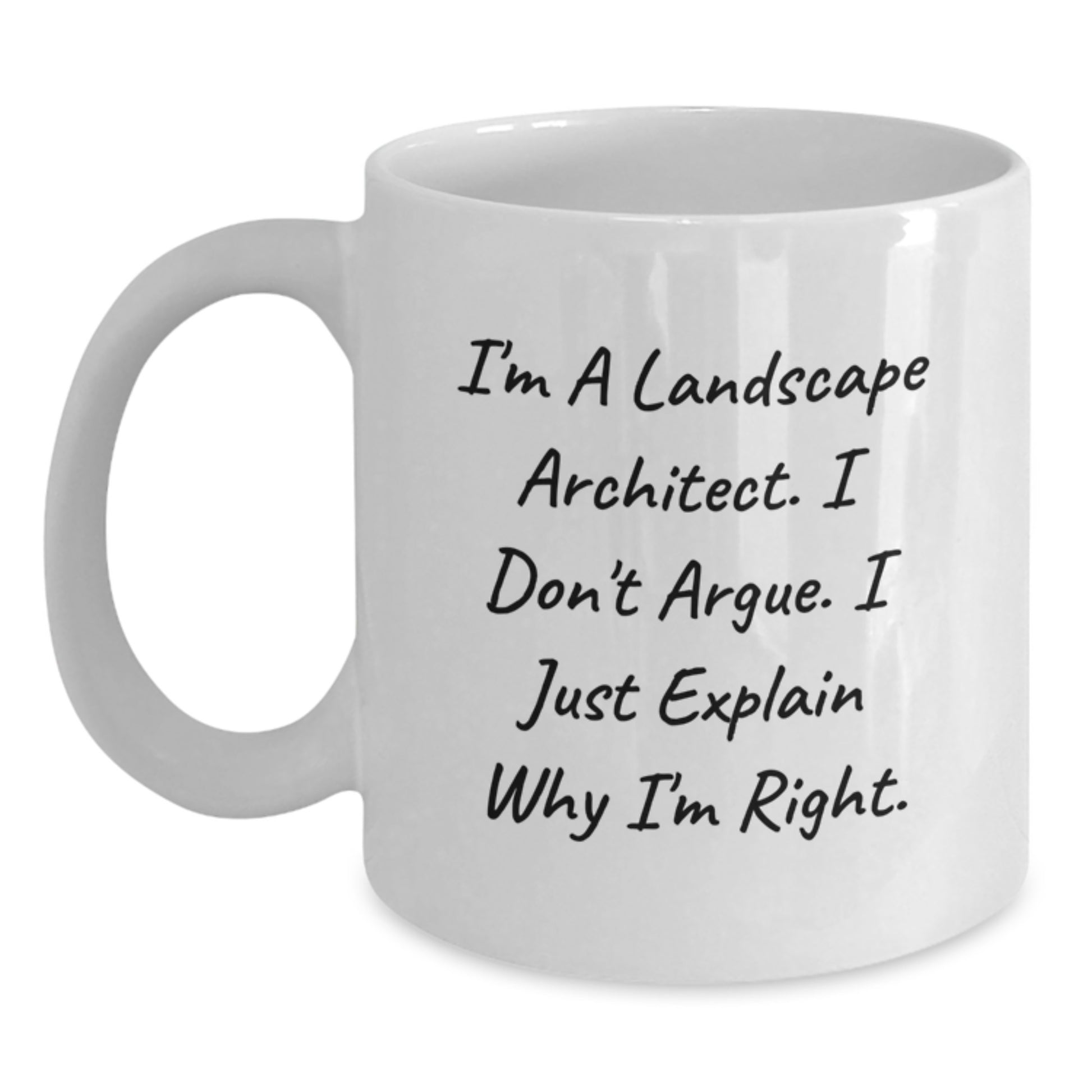 Funny Landscape Architect Quote White Coffee Mug, Gifts from Friends, Unique Birthday Unique Gifts for Landscape Architects, I'm Right Mugs - Main