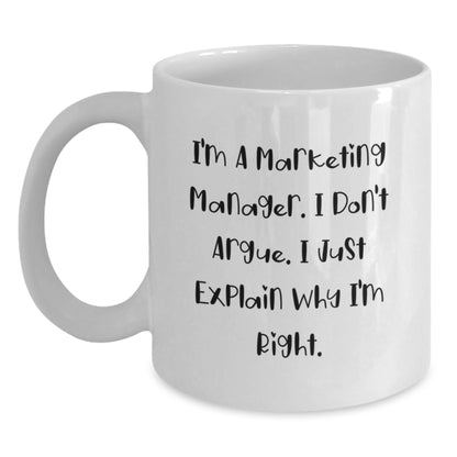 Funny Marketing Manager White Coffee Mug, Gift for Men, Unique Christmas Unique Gifts from Friends, Perfect for Marketing Managers - Main