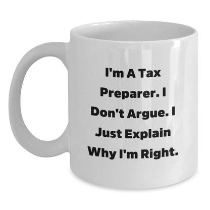 Funny Tax Preparer Gifts from Friends, Birthday Unique Gifts for Tax Preparer Pros, I'm A Tax Preparer White Coffee Mug - Main
