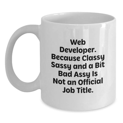Funny Web Developer Gifts for Christmas, White Coffee Mug from Friends to Web Developer, Web Developer Humor - Main