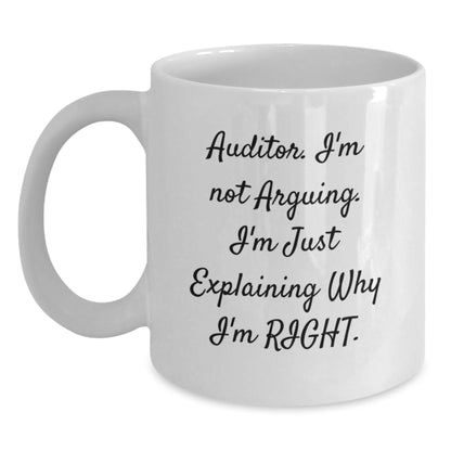 Funny Auditor White Coffee Mug Gifts from Men to Auditor Friends - Christmas Unique Gifts for Auditor Men and Women - Main